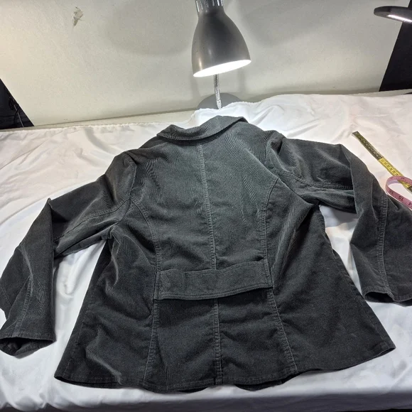 Vintage Fashion Bug Grey Corduroy Button Up Jacket Woman's Size 20W - Picture 9 of 12